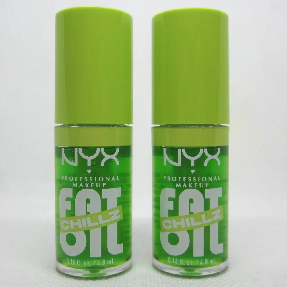 NYX Professional Makeup Fat Oil Chillz Cooling Lip Oil Kiwi Freezie, lot of 2